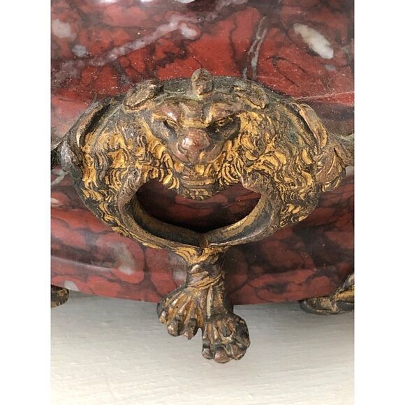 Antique Rococo Cherub Statue Bronze Table Lamp Marble Base - Picture 5 of 9